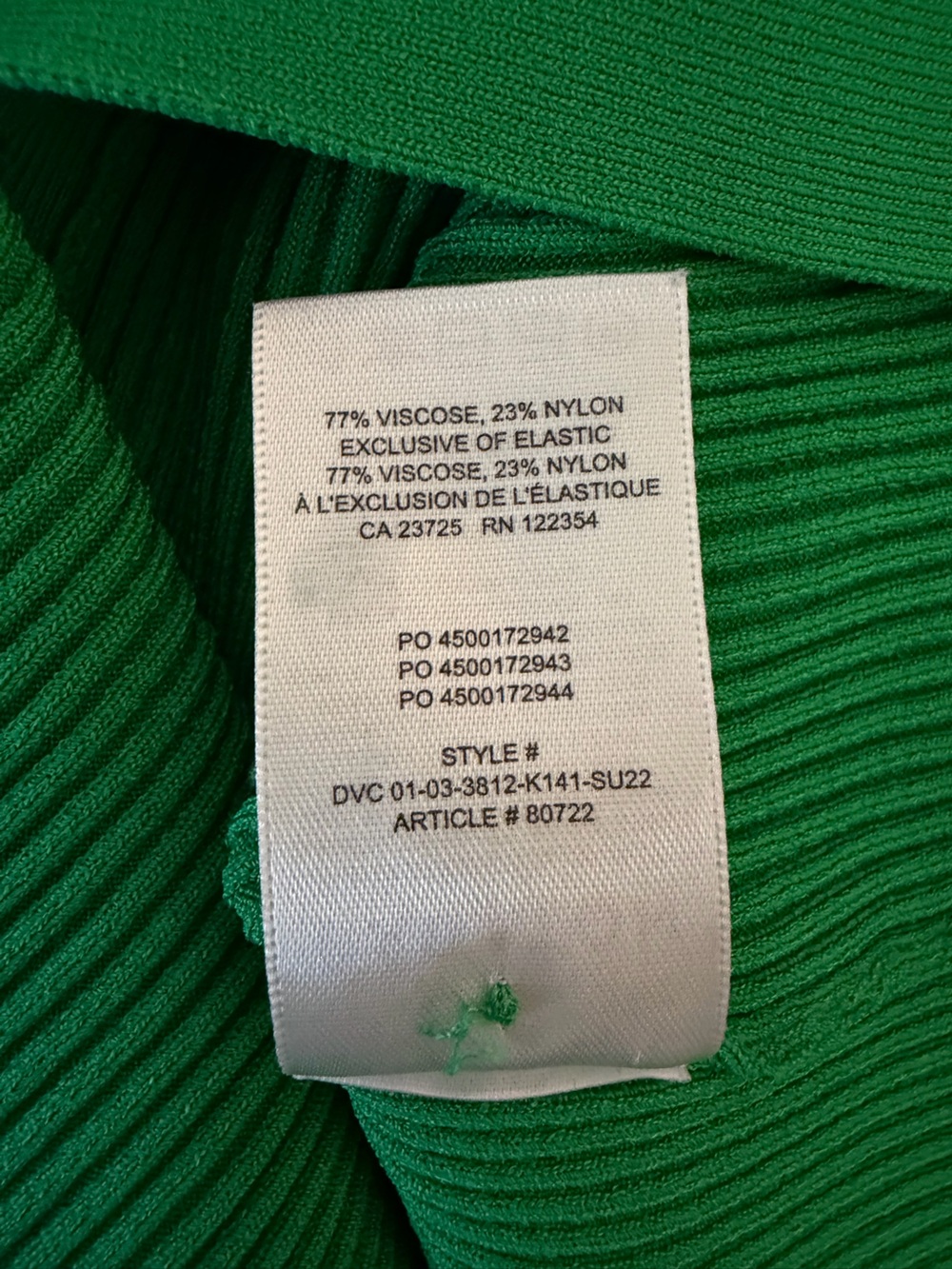 Babaton Bright Green Ribbed Button-Down Collared Top - Picture 4 of 4